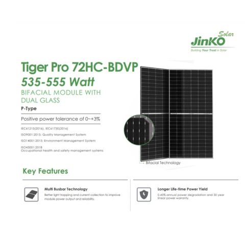 Jinko 545W Solar Panel Half Cut Monocrystalline 