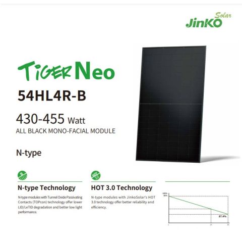 Jinko 440W Solar Panel Half Cut Monocrystalline 