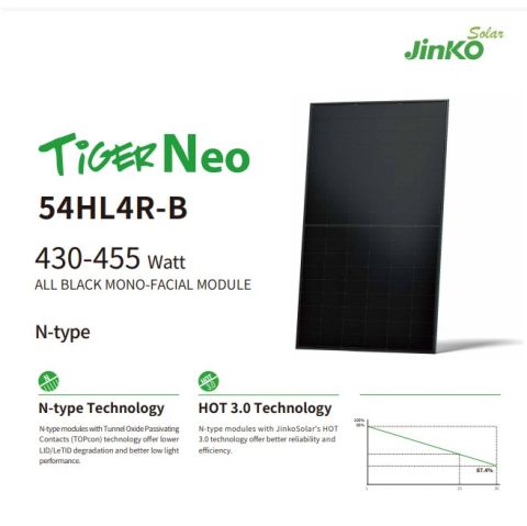 Jinko 450W Solar Panel Half Cut Monocrystalline 