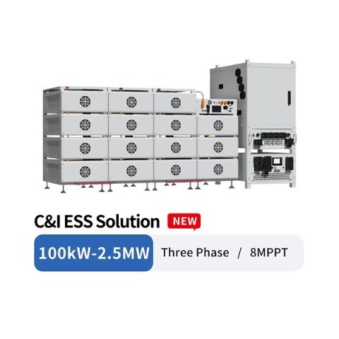 Deye C & I ESS Solution 241kWh/314Ah 125kW PCS + 200kW MPPT + 500kW STS BOS-B Pro-A3 Battery  - SUN-125K-PCS01HP3