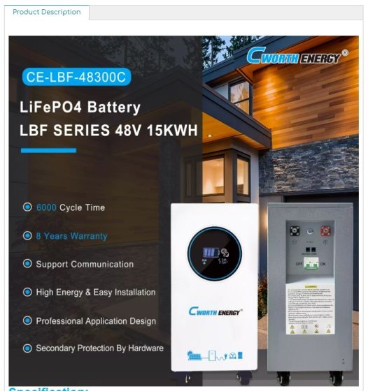 Home - Cworth Energy 15kWh 48v LBF-48300C LiFePO4 Lithium Battery